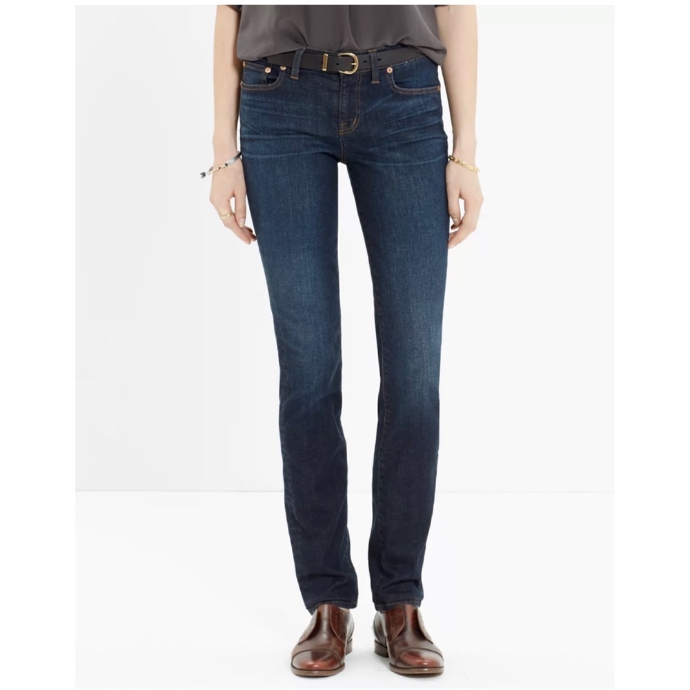 NWOT MADEWELL Alley Straight Leg Medium Dark Wash Denim Jeans Size 26